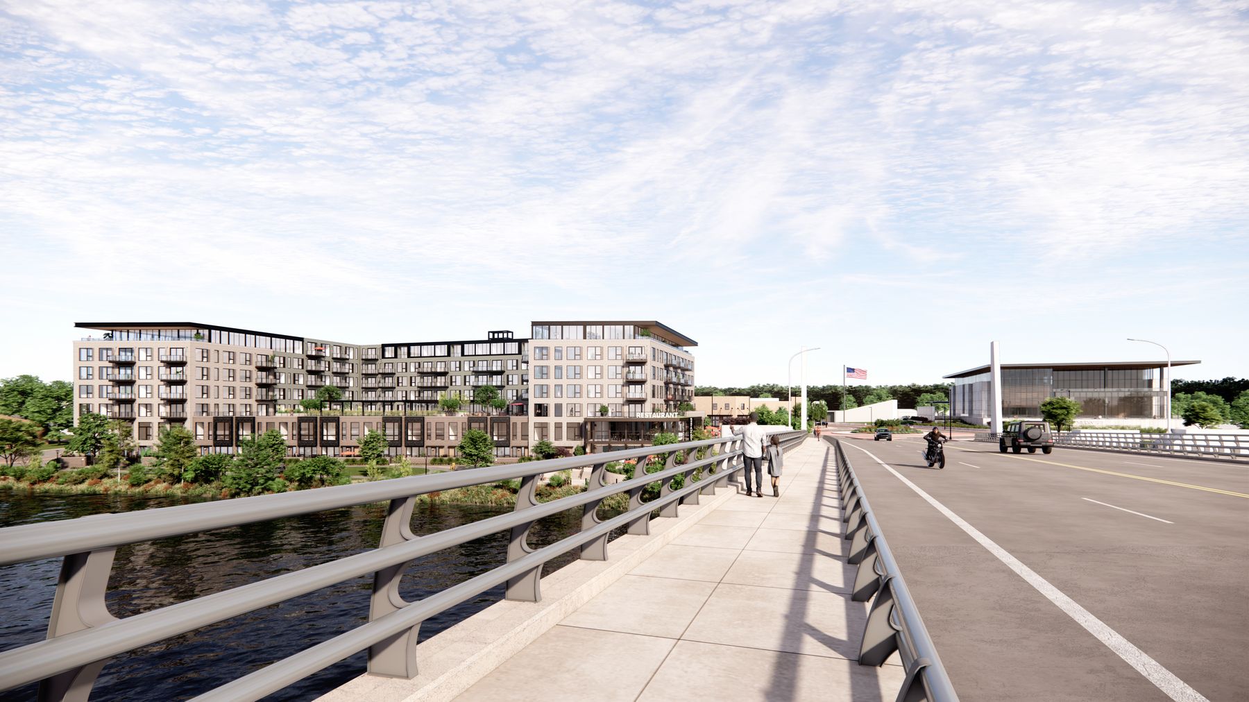 View of Lockside from the De Pere bridge walkway