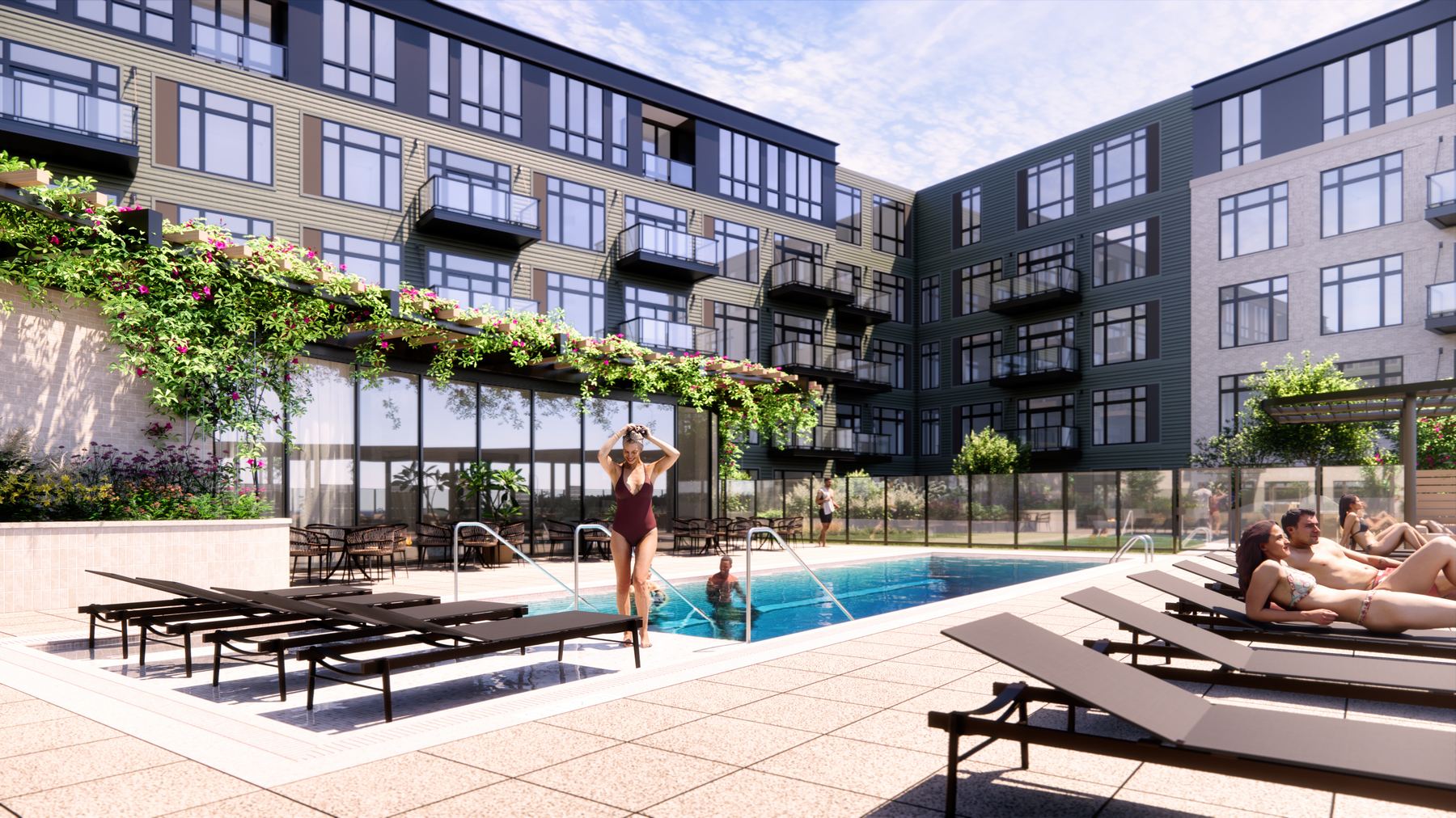 Lockside amenity pool deck