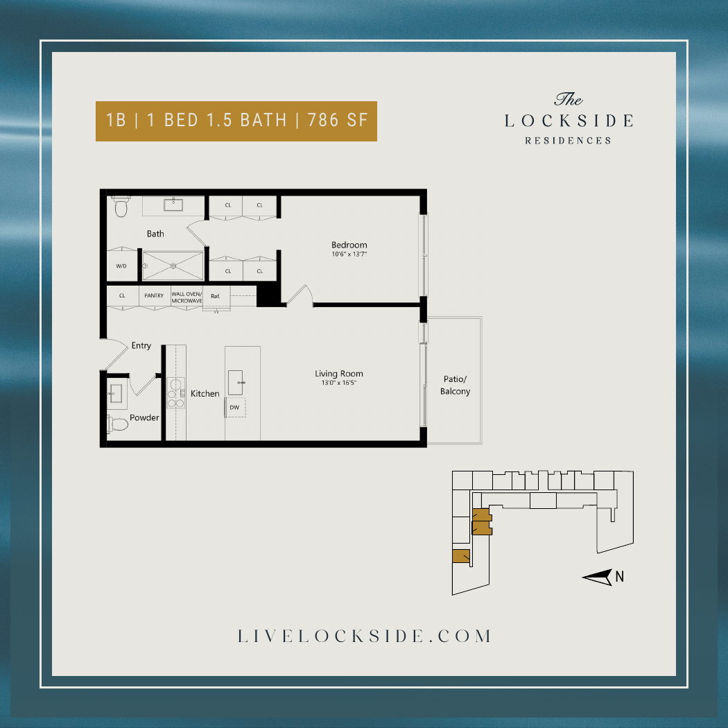 1B 2D floor plan